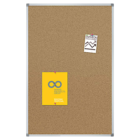 Quartet Basic Cork Bulletin Board 48 x 36 Aluminum Frame With Silver Finish  - Office Depot