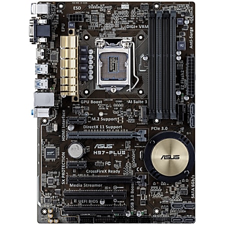 Asus H97-PLUS Desktop Motherboard - Intel H97 Express Chipset - Socket H3 LGA-1150