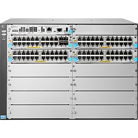 HPE 5412R 92GT PoE+/4SFP+ (No PSU) v3 zl2 Switch - 92 Ports - Manageable - Gigabit Ethernet, 10 Gigabit Ethernet - 10/100Base-TX, 10/100/1000Base-T, 10GBase-X - 3 Layer Supported - Modular - PoE+ - Twisted Pair, Optical Fiber - 7U High