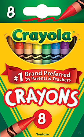 Crayola Crayons, Assorted Colors, Box Of 8 Crayons