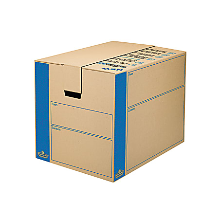 Bankers Box® SmoothMove™ Moving Boxes, Medium, 16"H x 18"W x 18"D, 85% Recycled, Kraft, Pack Of 8