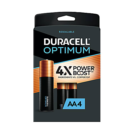 Duracell® Optimum AA Alkaline Batteries, Pack Of 4