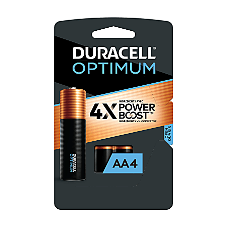 Duracell® Optimum AA Alkaline Batteries, Pack Of 4