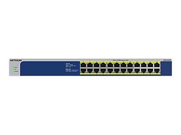 NETGEAR GS524PP - Switch - unmanaged - 24 x 10/100/1000 (PoE+) - desktop, rack-mountable - PoE+ (300 W) - AC 100 - 230 V