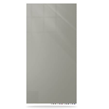 Ghent Aria Low-Profile Magnetic Glass Whiteboard, 60" x 36", Gray