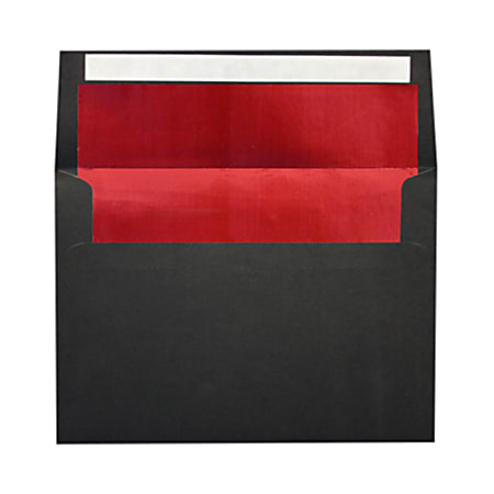 LUX Foil-Lined Invitation Envelopes A4, Peel & Press Closure, Black/Red, Pack Of 500