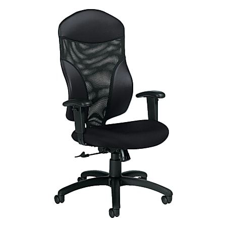 Global® Tye High-Back Fabric Tilter Chair, 45 1/2"H x 25"W x 26"D, Black