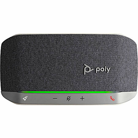 Poly Sync 20 USB-A Speakerphone - Wired/Wireless - Zoom - 3 Microphone(s) - 40 mm Speaker(s) - Silver