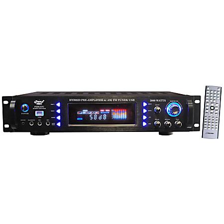 PylePro P3201ATU Amplifier - 800 W RMS - 2 Channel - 3000 W PMPO - FM, FM - USB - iPod Supported