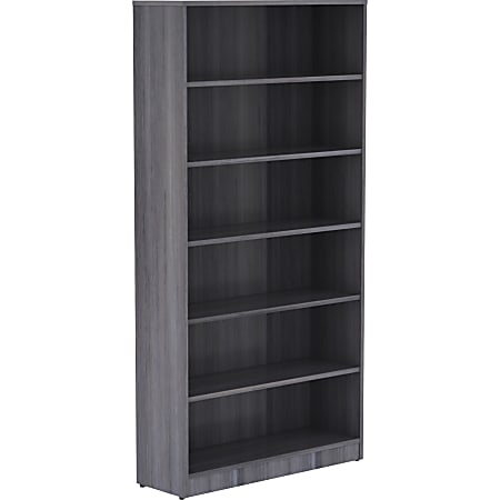 Lorell® 72"H 6-Shelf Bookcase, Weathered Charcoal