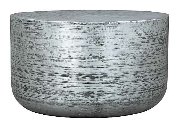 Zuo Modern Sara Aluminum Round Coffee Table, 16-3/4”H x 28-1/8”W x 28-1/8”D, Antique Silver