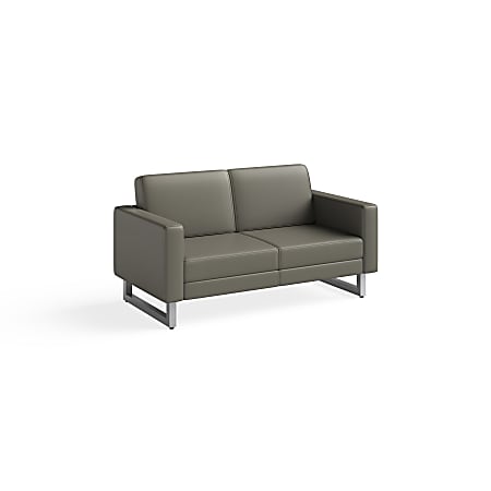 Safco® Mirella Lounge Settee, Gray/Silver