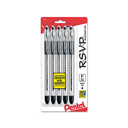 Pentel R.S.V.P. Ballpoint Pens Fine Point 0.7 mm Clear Barrel