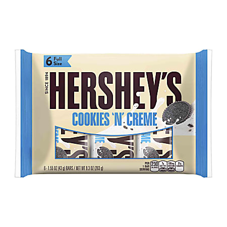 Hershey's® Cookies 'N' Crème, 1.55 Oz, 6 Bars Per Bag, Pack Of 2 Bags