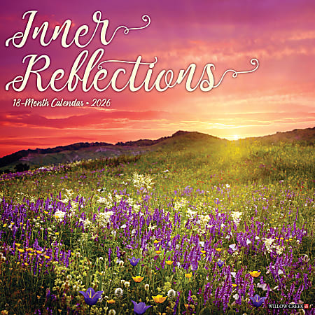2026 Willow Creek Press Inspirational Monthly Wall Calendar, 12" x 12", Inner Reflections, January To December, 55861