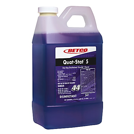 Betco® Quat-Stat 5 Disinfectant, Lavender, 80 Oz Bottle, Case Of 4