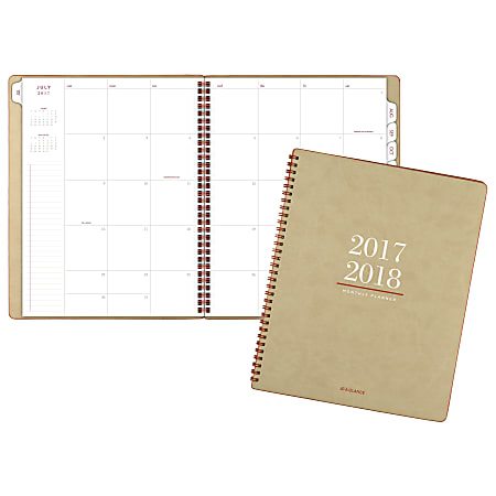 AT-A-GLANCE® Collection 13-Month Academic Planner, 8 3/8" x 11", Red/Tan, July 2017 to July 2018