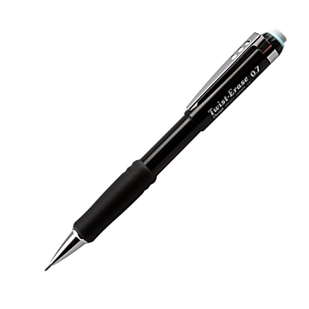 Pentel® Twist-Erase® III Mechanical Pencil, 0.7mm, #2 Lead, Black Barrel