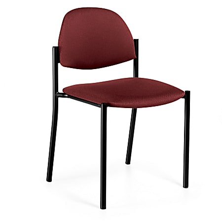 Global® Comet™ Armless Stacking Chairs, 32 1/2"H x 19"W x 22"D, Burgundy Fabric, Set Of 3