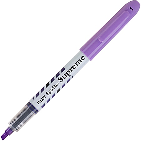 Pilot Spotliter Supreme Highlighters - Chisel Marker Point Style - Fluorescent Purple - White Barrel - 12 / Dozen