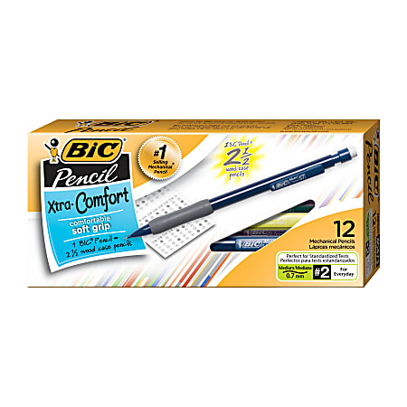 BIC Xtra Comfort Mechanical Pencils, Assorted Barrel Colors, 0.7 mm, Pack Of 12