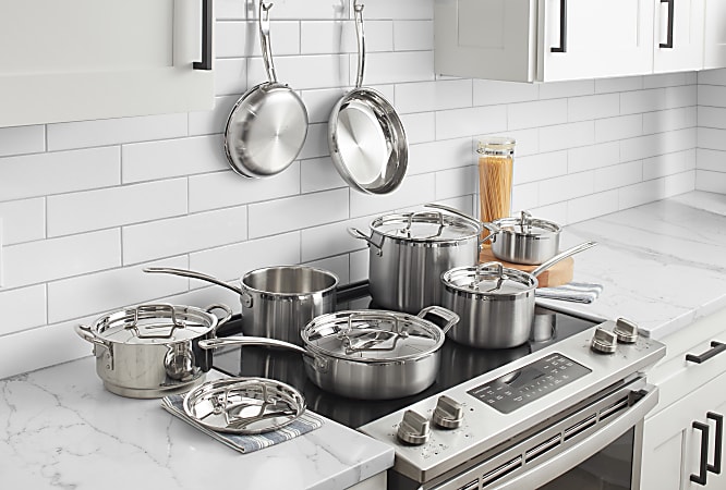 Cuisinart Multiclad Tri-Ply Stainless-Steel 12-Piece Cookware Set