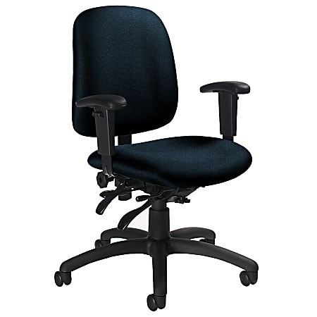 Global® Goal™ Low-Back Multi-Tilter Task Chair, 36"H x 25"W x 22 1/2"D, Blue/Black