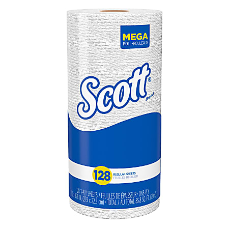 Scott® 2-Ply Kitchen Paper Towels, 40% Recycled, Roll Of 128 Sheets