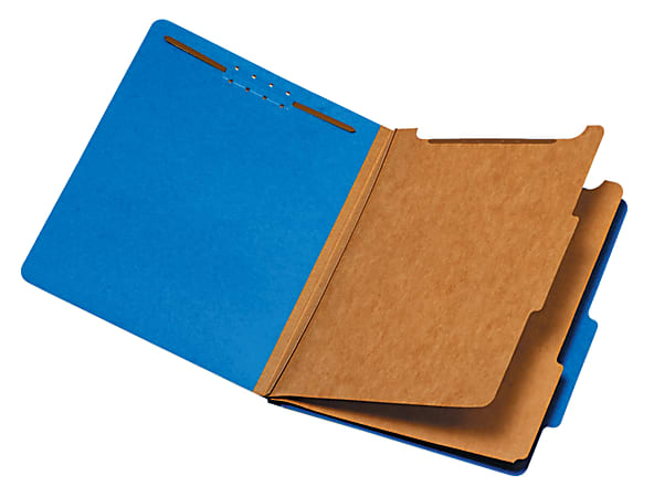Office Depot® Brand Pressboard Classification Folders, Letter Size (8-1/2" x 11"), 2-1/2" Expansion, Dark Blue, Box Of 10
