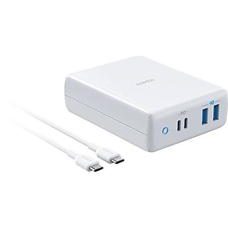 Anker PowerPort Atom PD 4 Wall Charger with USB-C Cable B2041 - Anker - USB-C 100W PD 4 PowerPort Atom with 6ft USB-C Cable - White