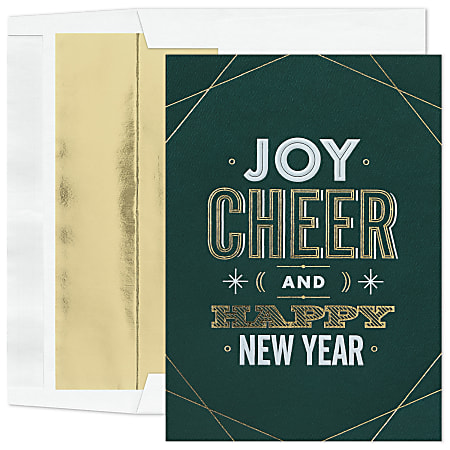 Custom Embellished Holiday Cards And Foil Envelopes, 5-5/8"