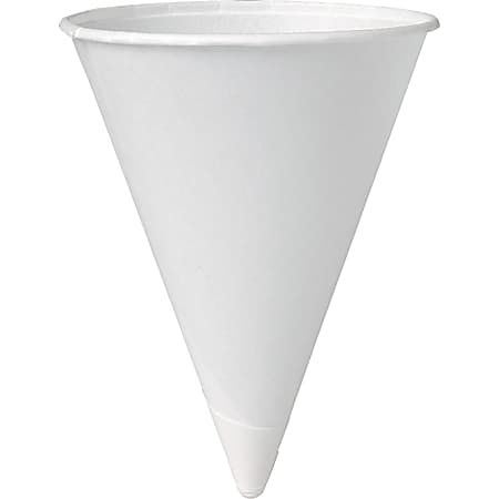 Solo Cup Paper Cone Water Cups, White, 4 Oz, Case of 5,000