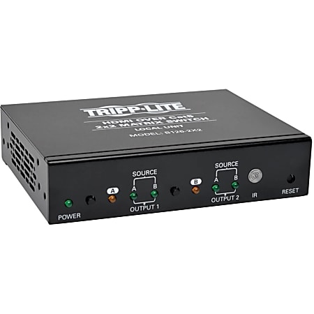 Tripp Lite HDMI over Cat5 Cat6 2x2 Matrix Video Extender Switch HDMI RJ45 F/F TAA - 1920 x 1080 - Full HD - 1080i - Twisted Pair - 2 x 2 - Display, TV, Projector - TAA Compliant