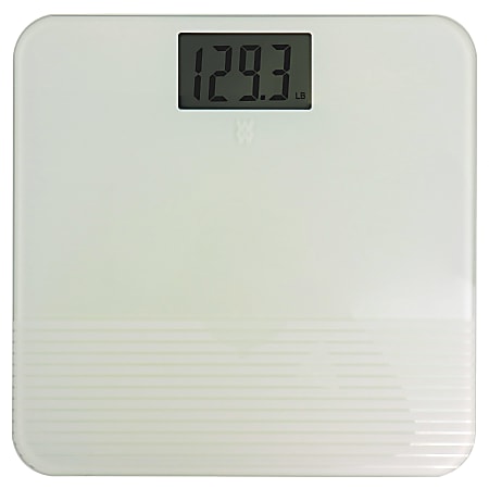 Weight Watchers By Conair Textured Finish Digital Glass Bodyweight Scale, 12-1/2” x 7/16”, Mint Green