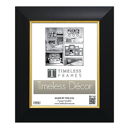 Timeless Frames® Jordan Award Frame With Satin Finish, 16" x 20", Black/Gold