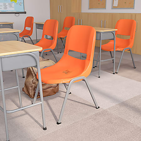 Flash Furniture HERCULES Series Ergonomic Shell Stack Chair, Orange