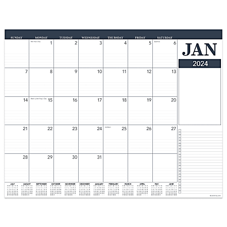2024 TF Publishing Medium Monthly Desk Pad Calendar, 12" x 17", Profess, January To December