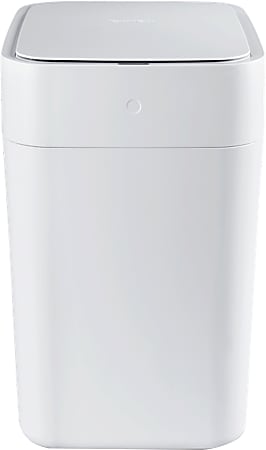 Townew T1 Self-Sealing Smart Trash Can With Motion Sensor Lid And Auto Bag Replacement, 4.1 Gallons, 15-13/16"H x 9-9/16"W x 12-1/8"D, White
