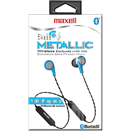 Maxell Bass13 Earset Stereo Wireless Bluetooth Earbud Binaural In