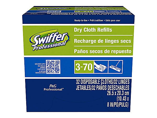 Swiffer® Sweeper Dry Cloth Refills, 10-5/8" x 8", White, 32 Cloths Per Box, Carton Of 6 Boxes