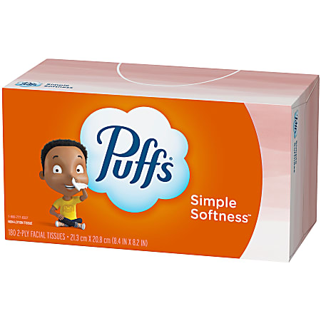 Case of 3 Boxes 180 Tissues Per Box Details about   Puffs Basic 2-Ply Facial Tissues White 