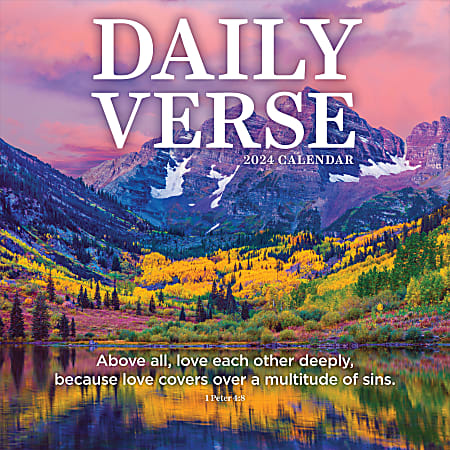 2024 TF Publishing Inspirational Wall Calendar, 12" x 12", Daily Verse, January To December