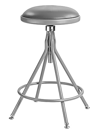 National Public Seating® 6500 Series Adjustable-Height Swivel Padded Stool, Gray