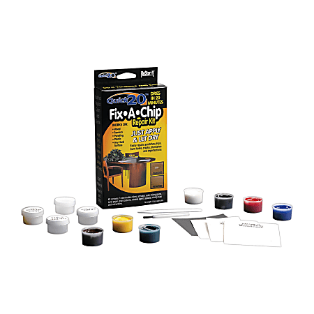  ReStor-it® Quick20™ Fix-A-Chip Repair Kit, 7 Intermixable Colors, Mixing Cup, Applicator, Color Mixing Guide
