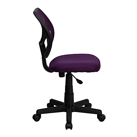 Flash Furniture Mesh Low Back Swivel Chair PurpleBlack Office Depot
