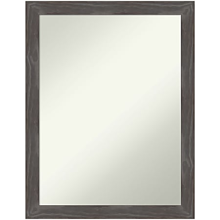 Amanti Art Non-Beveled Rectangle Wood-Framed Bathroom Wall Mirror, 27" x 21", Woodridge Rustic Gray