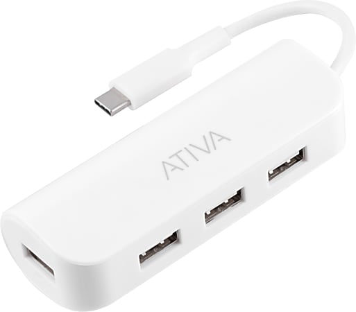 Ativa® 4-Port USB 2.0-To-USB Type-C Hub, 8.1"H x