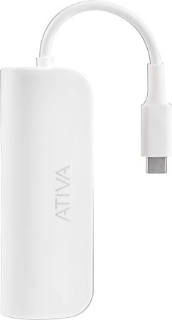 Ativa 4 Port USB 2.0 To USB Type C Hub 8.1 H x 3 W x 1.2 D White