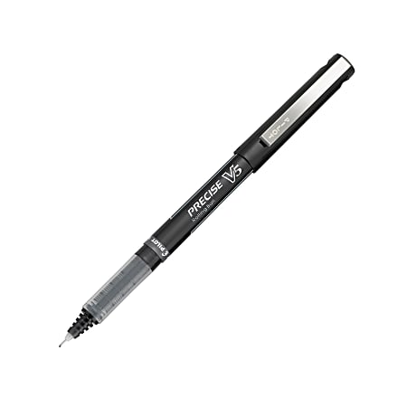 Pilot Precise V5 Liquid Ink Retractable Rollerball Pens Extra Fine Point  0.5 mm Black Barrels Black Ink Pack Of 12 - Office Depot