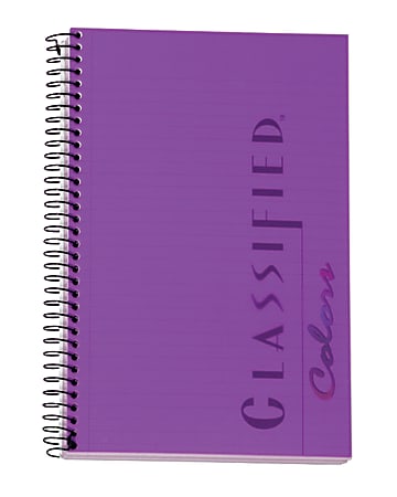 TOPS® Classified™ Colors Business Notebook, 5 1/2" x 8 1/2", 1 Subject, Narrow Ruled, 100 Sheets, Orchid Cover